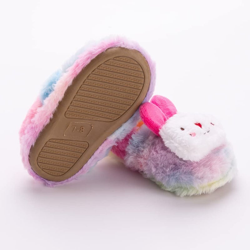 Enteer Baby Girls' Rabbit Slipper 7-8 M US Toddler Pink - Image 5